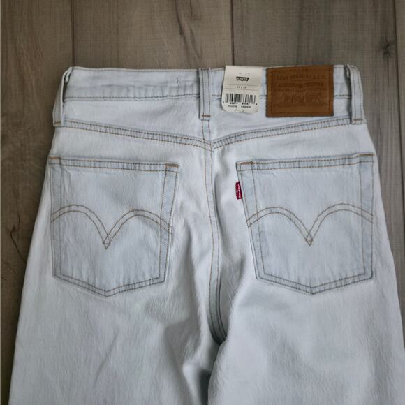 Levi's Wedgie Straight Ankle Light Wash Button Fly Jeans Women Sz 24 x 28 - Picture 8 of 15